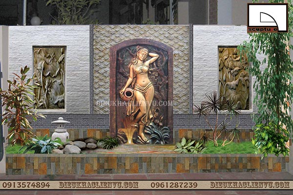 Phù điêu cô gái ôm bình, phù điêu châu Âu